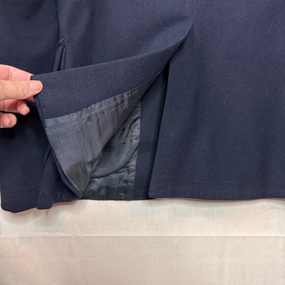 VINTAGE Wool Blazer Size M Navy Blue Academia Preppy Crest Gold School‎ Uniform - Picture 7 of 16